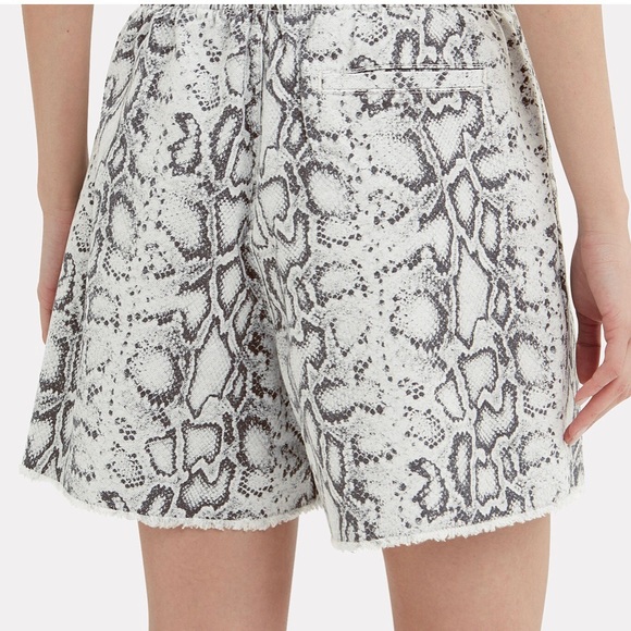 ALEXANDER WANG Denim Python Print Jogger Shorts - Picture 5 of 15